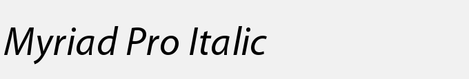 Myriad Pro Italic